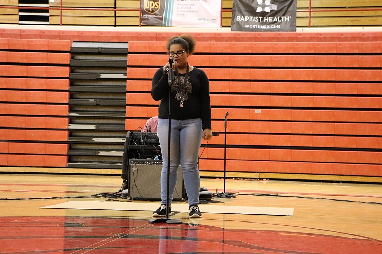 Freshman Leighanna Clark performs When I Was Your Man by Bruno Mars.