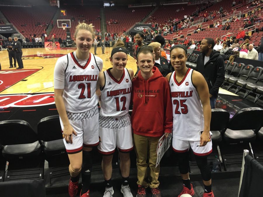 Kylee Shook, Lindsey Duvall and Asia Durr after the Virginia Tech game on Jan. 7. The Cards are 19-0 this season. 