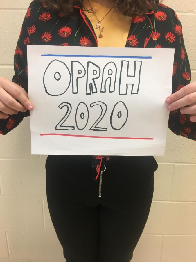 A lot of campaign shirts, coffee mugs, and hats have been made already saying Oprah 2020.
