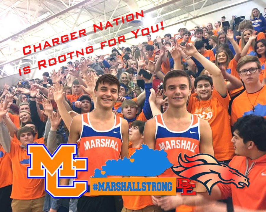Picture made by Darrell Vincent showing the students supporting the Marshall County victims and the Cosner family.
