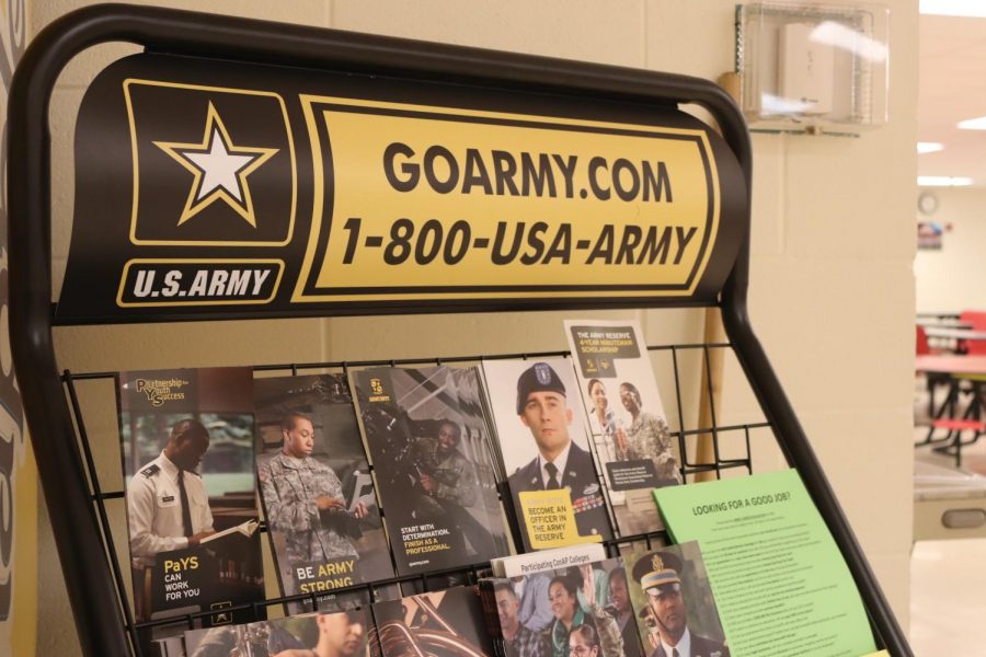 Students can pick up flyers in the cafeteria to learn more about registering for the army, but if WW3 was to happen they wouldnt need this.