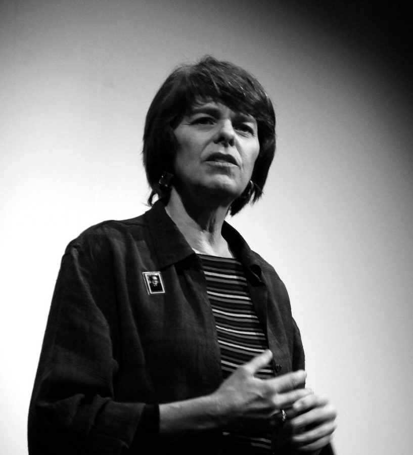 Mary Beth Tinker is pictured above, and still speaks to students across the country about their rights. 
