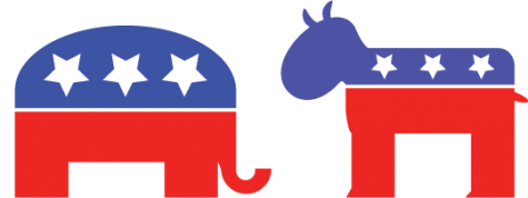 The animals associated with the two most popular political parties in the school. The elephant represents the Republican party, while the donkey represents the Democratic party.