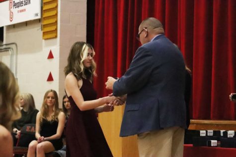 The class of 2023 had their Junior Ring Ceremony Tuesday, March 22. Many juniors were looking forward to this day and getting their ring turned. “It was a really exciting day and It was cool to have my friend turn my ring,” junior Ellen Bray said. Photo credits: Leia Lyons 