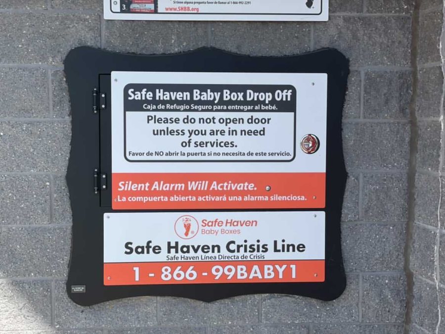 A Safe Haven Baby Box sits on the wall of the Fire Department. Wed. May 20 this box was installed. “It will give many mothers in need other options,” Jerry Mudd said.