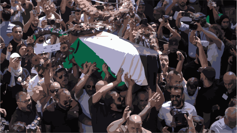 Pallbearers+carry+Abu+Aklehs+casket+while+mourners+watch.+Just+moments+later%2C+these+people+would+be+attacked+by+Israeli+police.+They+do+this+one+act+of+violence+and+then+that+leads+to+a+reaction+from+the+people+who+dont+agree+with+these+actions%2C+and+then+it+becomes+one+large+conflict%2C+Olds+said.+