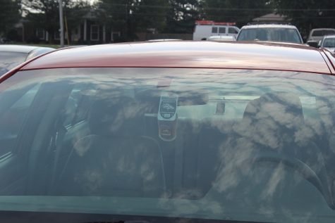 Picture of parking pass in car