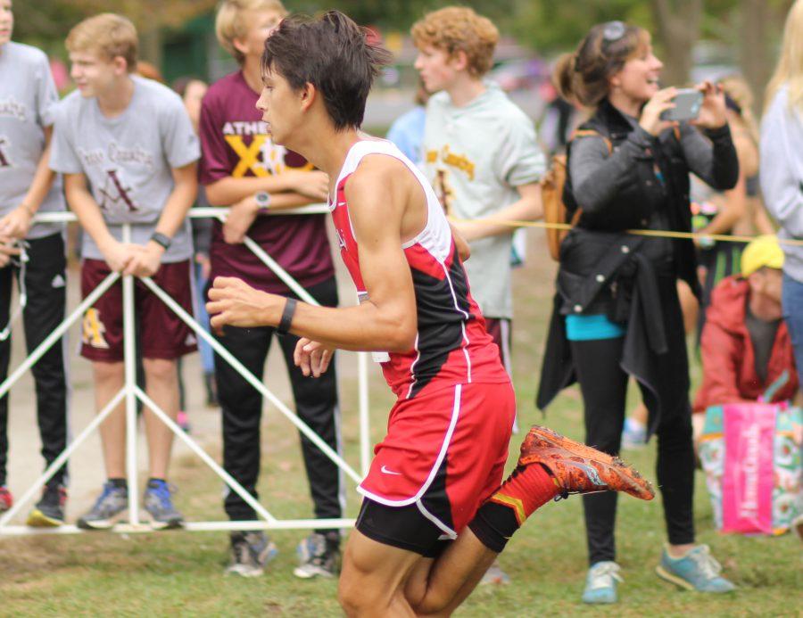 Junior+Josh+Wetzel+has+been+finishing+as+top+boy+a+lot+this+year.+His+times+keep+improving+as+he+runs+in+each+meet.+