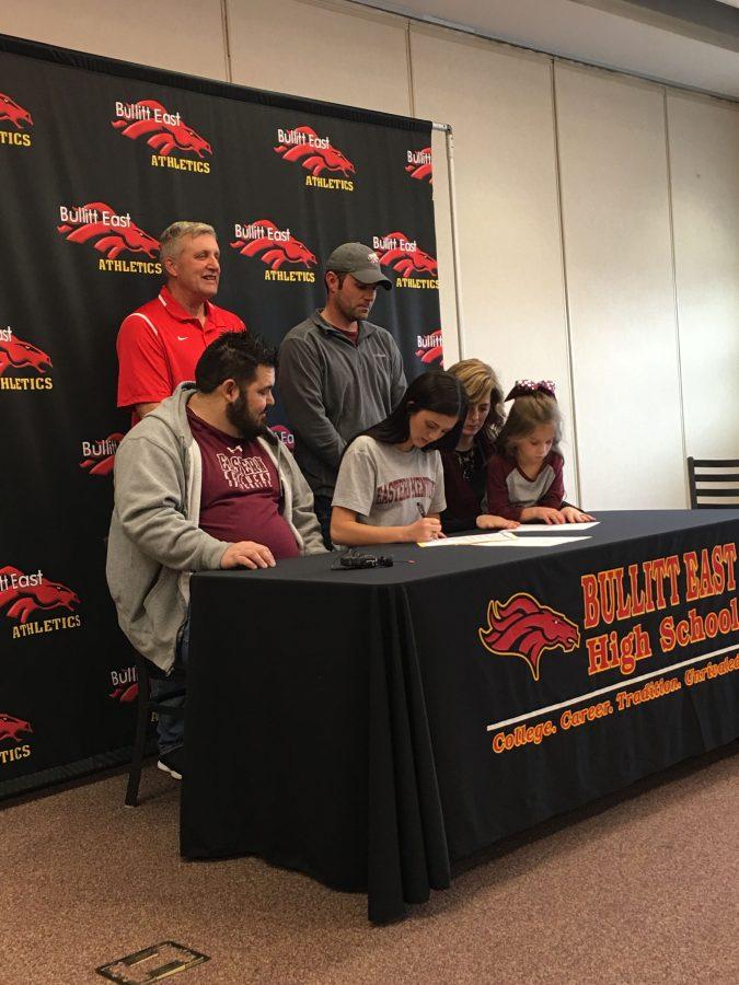 Senior Christian Foster Officially signing with EKU. Photo submitted by Christian. 