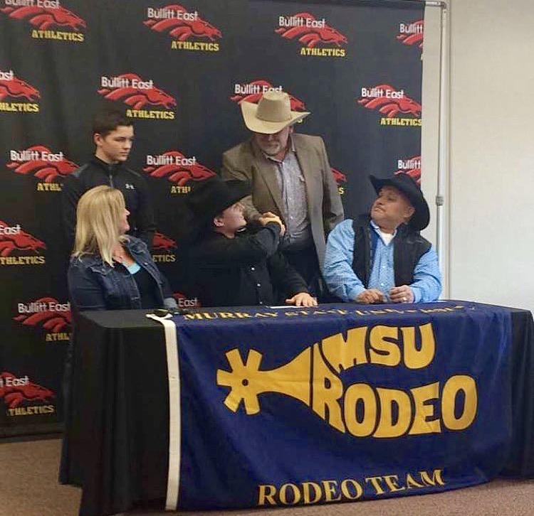 Blaine Miller signing with Murray State University. Photo submitted by Blaine.