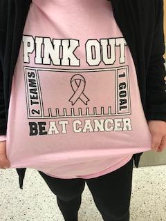 Pink out t-shirt that the SLAM class designed