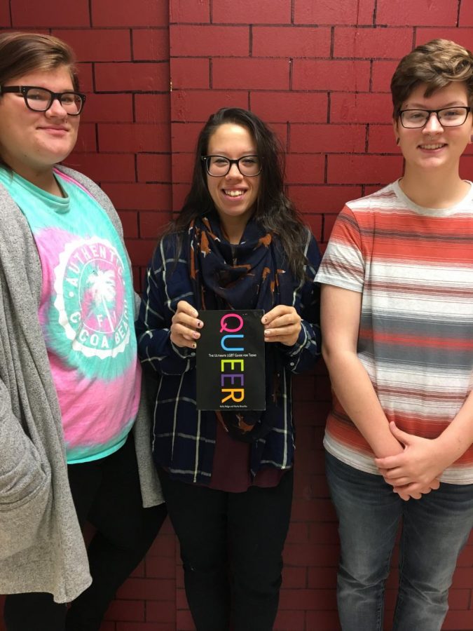 (from left to right) GSA President Haley Cox, sponsor Leslie Lloyd, and President Blake Nalley