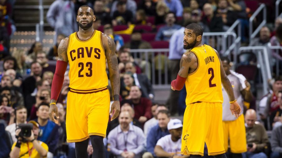 LeBron and Kyrie playing together in a game last year.