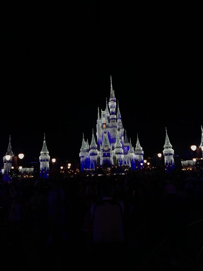 The lit up castle just days before Christmas.