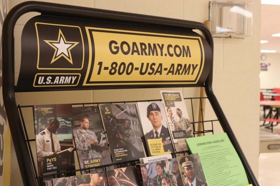 Students can pick up flyers in the cafeteria to learn more about registering for the army, but if WW3 was to happen they wouldn't need this.