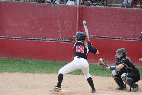 Morgan Harlbolt (sophomore) prepares to hit a pitch.