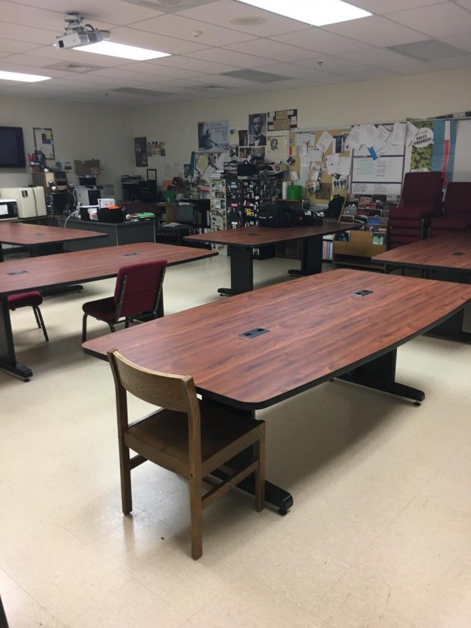 English teacher and print publications adviser, Larry Steinmetz's classroom. 