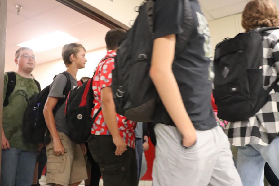 Students walking out of third hall and entering into main hall. This is now the only way students are allowed to move down third hall.  “I don’t know why they would change it [the movement] if it worked fine the first time," said Senior Taylor Starr. 
