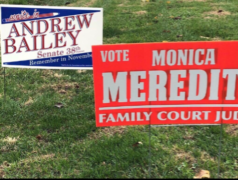 These are campaign posters for two of the candidates who those participating in the Bullitt County general elections on Nov. 6 can vote for. Them, along with many candidates running for office in other counties that are part of Kentuckys second congressional district and are therefore subject to the general elections, are prepared to enforce achievable plans that will improve the conditions of their communities. Be sure to vote on Tuesday, Nov. 6 -- rain or shine. If you dont vote, you cant complain, said the Pioneer News.