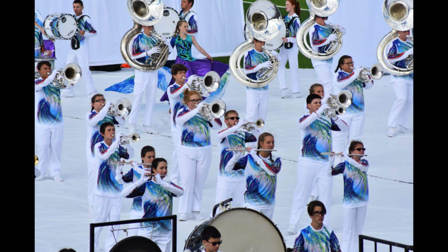 The band is performing at one of their most successful competitions of the season.