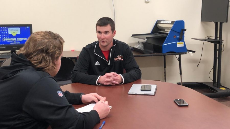 Sports Editor Tyler Mozingo interviews Atchley.