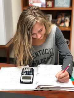 Junior Ryley Ortega is studying for her upcoming AP exam.