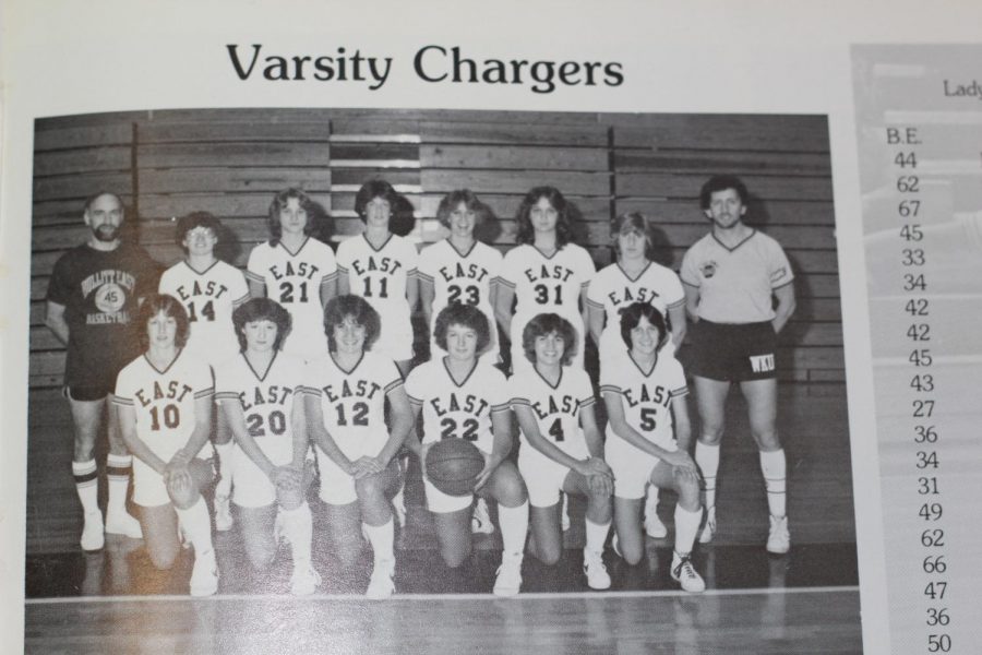 Small (top row on the right side) coached the first Lady Chargers basketball team.