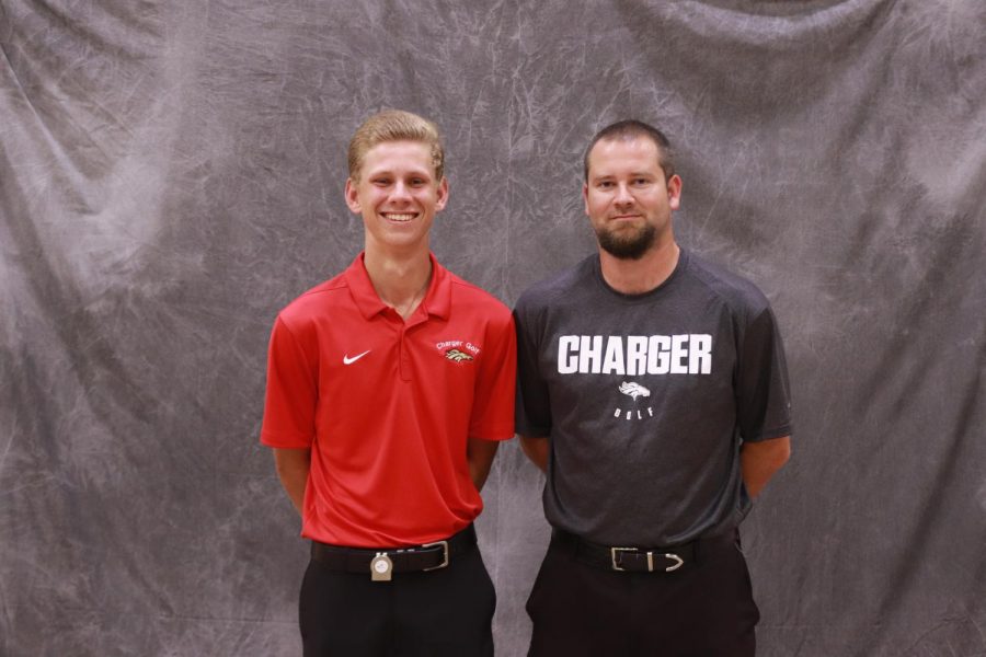 Aiden Robinson and Kyle Downs, posing for a group picture. Taken on Media Day, both got interviewed and talked about their hopes/goals for the new season. I’m looking forward to watching the team progress. I’m at the level I need to be at, but watching all our players get better every single day, it’s just really cool to watch, said Robinson.