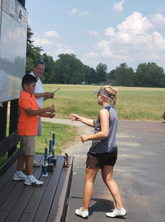 Brown receiving her fourth place trophy at the Central Hardin Bruin Invitational. This tournament was held on Aug. 2 where she shot a 76. Brown was hoping for a lower score as shes used to placing higher, We always practice what we should do or need to work on... Sometimes as a team, tournaments don’t go as well as practice, said Brown.