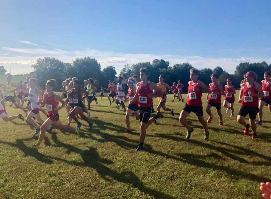 The cross country boys blast off the finish line and take late leads early in the race. They are happy with their past performances and continue to push themselves. "Hopefully we keep improving and get where we need to be. I know its hard but i'm shooting for an 18:30 (his personal record) before the seasons over," said Christmas.