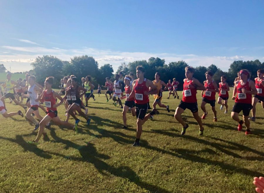 The cross country boys blast off the finish line and take late leads early in the race. They are happy with their past performances and continue to push themselves. Hopefully we keep improving and get where we need to be. I know its hard but im shooting for an 18:30 (his personal record) before the seasons over, said Christmas.