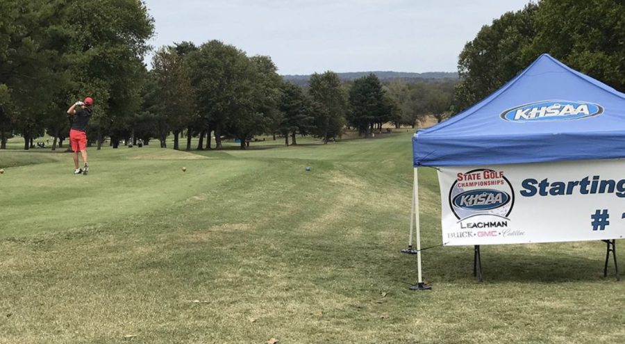 Senior Aiden Robison golfing at the Bowling Green Country Club, for the state tournament. Robison qualified for state after competing at the regionals tournament, and he ended up playing round one and round two at the state tournament on Oct. 11 and 12. “It was a lot of fun, it’s always a blast to represent your school. It was a great tournament, I had fun, and I learned a lot,” said Robison, “I made a lot of silly mistakes, but that’s a part of golf. Not everything will be perfect. That’s why golf is the best game, not everything will be perfect. It teaches you to stay patient and get yourself out of tough situations.”