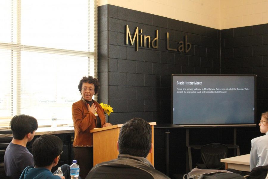 Ayers speaking at the multicultural club sharing her story to the members. 