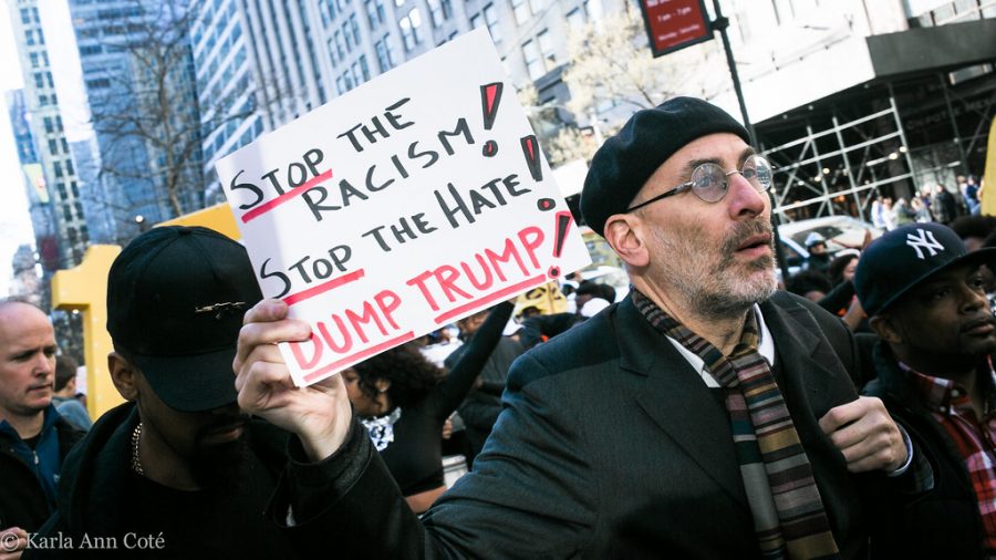 Protestor at the New York protest for the BLM movement.