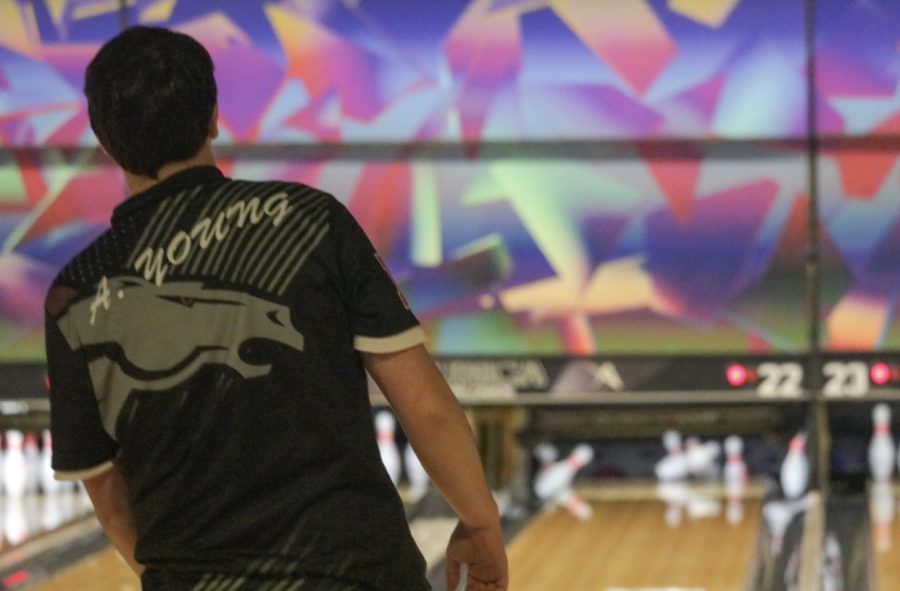 Senior Adam Young bowling during last season. With this being his last season, it makes him upset that the COVID-19 pandemic has taken so much away. “I’m pretty upset about it, because I actually wanted to have a season this year, because it is my senior year, and now that we might get a season halfway into the school year, that sucks. I mean, we had a really good season last year. Happy about that one,” said Young. 