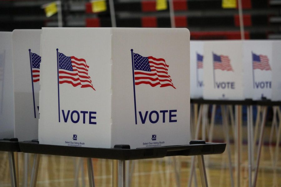 Bullitt East's gym was set up for voting this Election Day.