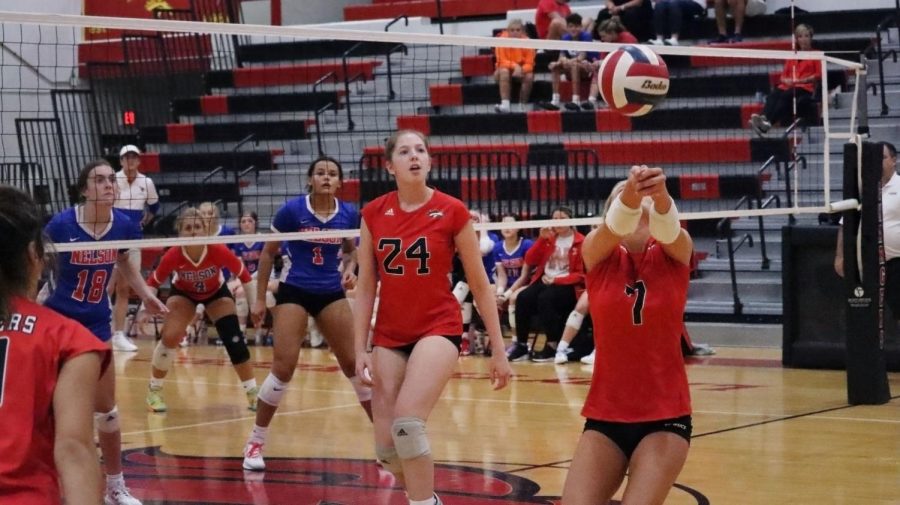 The team is keeping the faith while playing a challenging group of sets against Nelson County with an optimistic mindset. The lady chargers played and won 3 sets consecutively for two games in one week soon after. “We focused on the next point and kept moving forward,” Torrie Frist said. Photo Credits: Milana Ilickovic