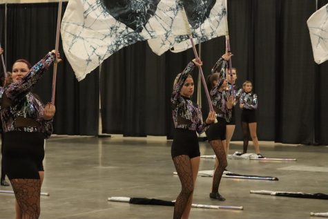 The band practices before they go to compete. The band performed at Lucas Oil Stadium Oct. 21. "It was just a really fun experience," senior color guard Alyssa Hayes said. Photo Credit: Brandon Mudd