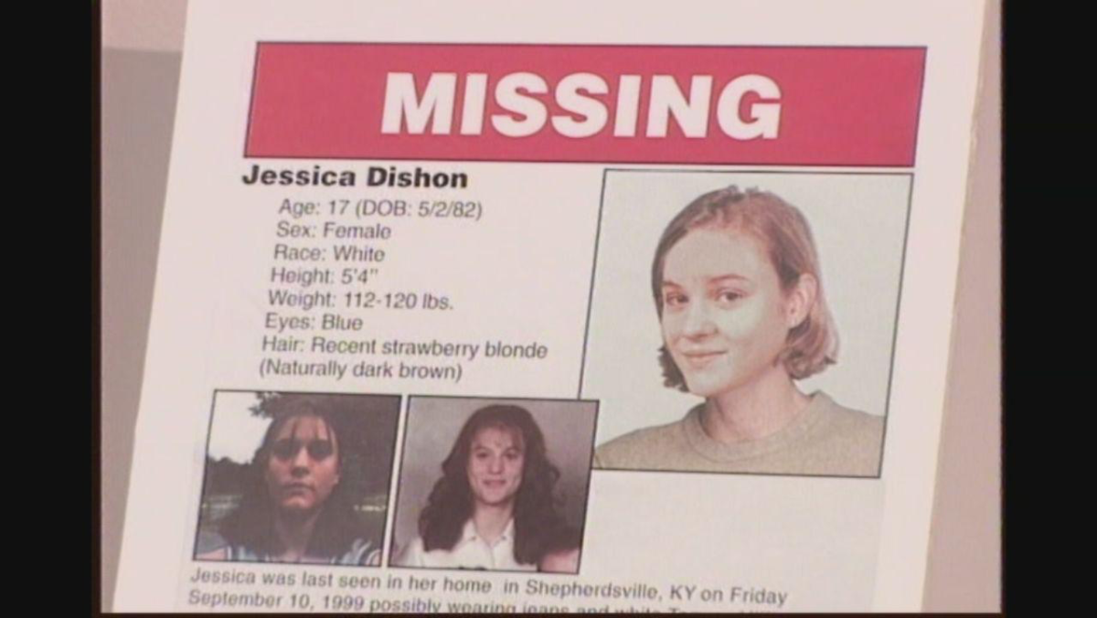 The picture above is a missing persons flyer from 1999. The picture was printed and posted from when Jessica Dishon went missing. "I love and miss you so much.. I miss spending the night with you and just being carefree kids. Rest in peace Jessica Dawn Dishon," Michelle Eddington, a friend of Jessica's said.