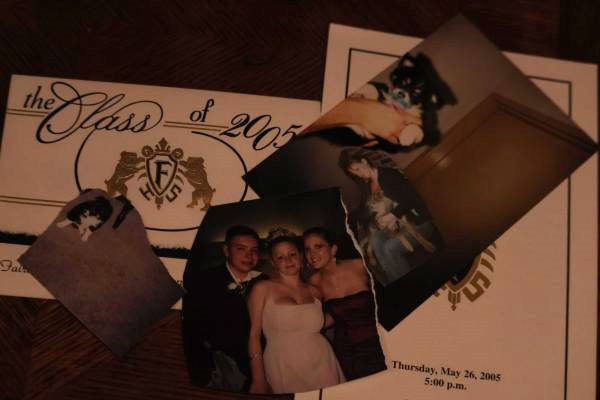 A collection of photos of a teenager from the early 2000s.