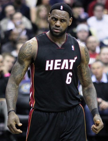 LeBron James in his jersey he wore during the NBA Finals.