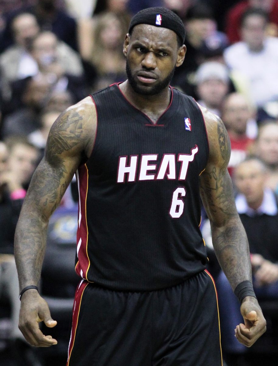LeBron James in his jersey he wore during the NBA Finals.