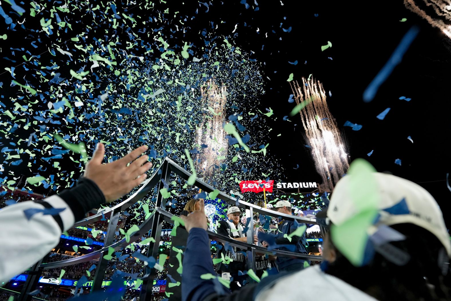 The Seahawks take part in postgame celebrations after upsetting the New England Patriots 29-13 in Super Bowl LX. Nicknamed the “Dark Side,” the team’s defense caused chaos for regular season MVP runner-up quarterback for the Patriots, Drake Maye, sacking him six times and forcing over three turnovers. “I feel like after the Super Bowl, we all wanted to play another game,” Seattle quarterback Sam Darnold said in an interview with FOX News Digital. “Maybe not physically, but mentally, emotionally, we’re still in it, and we just love playing ball with each other. That’s all you can ask for when you sign up to play this great game.”