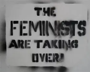 A sign depicts Anti-feminist messaging. Similar views grew online through influencers like Savanna Stone. "I believed the lies that modern feminism taught,” Stone said.